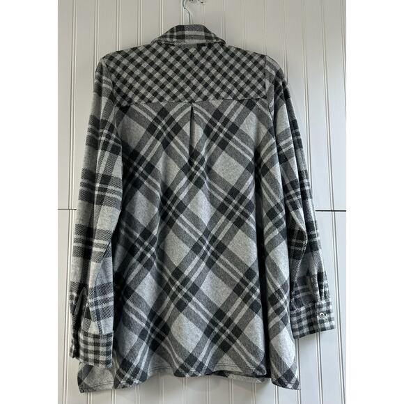Soft Surroundings Paramour Plaid Tunic Soft Button Up Size L - Picture 2 of 7
